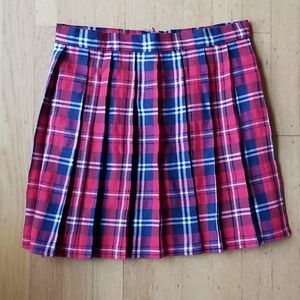 Red, White & Blue Pleated Mini Skirt